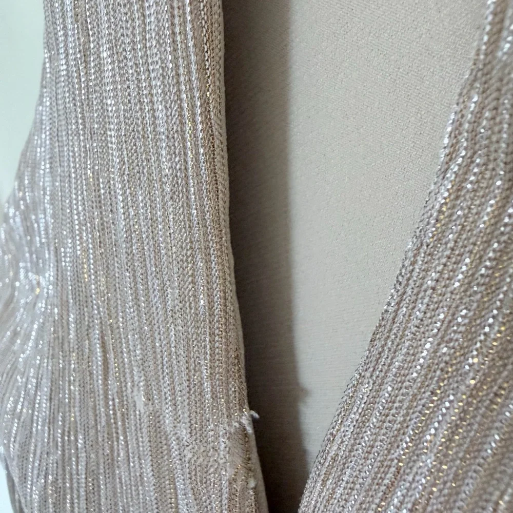 NWT $248 Dress The Population Kienna Metallic One-Shoulder Gown XS READ - Picture 9 of 13